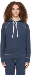 Sunspel Navy Raglan Hoodie In Navy Melange5