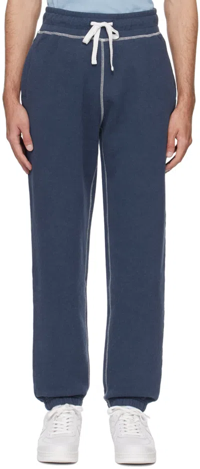 Sunspel Navy Relaxed-fit Sweatpants In Navy Melange5
