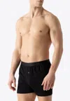 Sunspel One‑button Logo Boxer Shorts In Black