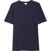 Sunspel Pima Cotton & Linen Slub T-shirt In Navy