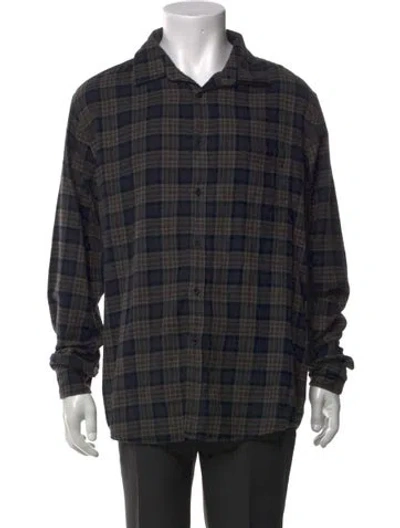 Pre-owned Sunspel Plaid Print Long Sleeve Shirt In Multi