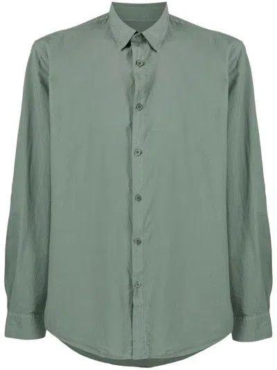 Sunspel Plain Cotton Shirt In Green