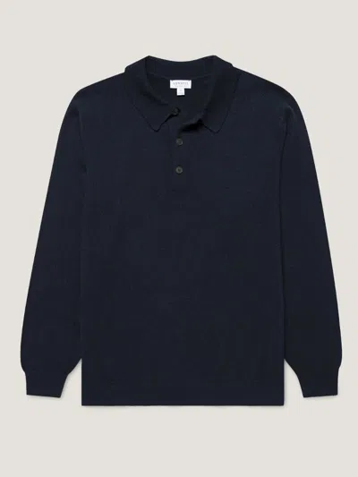 Sunspel Polo In Blue