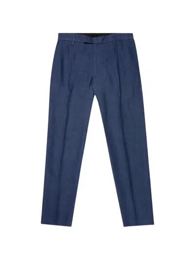Sunspel Pressed-crease Tailored Trousers In Blue