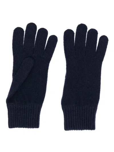 Sunspel Recycled Cashmere Gloves In 蓝色