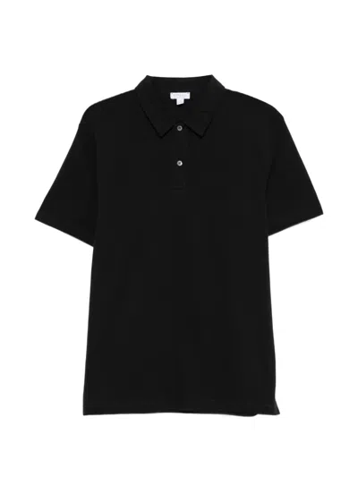 Sunspel Regular Riviera Polo Shirt In Black