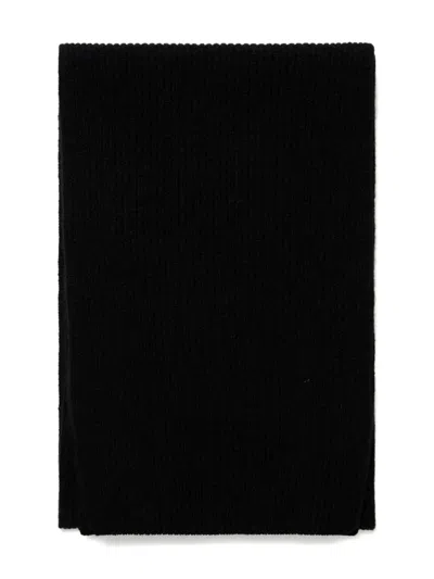 Sunspel Ribbed-knit Scarf In Black