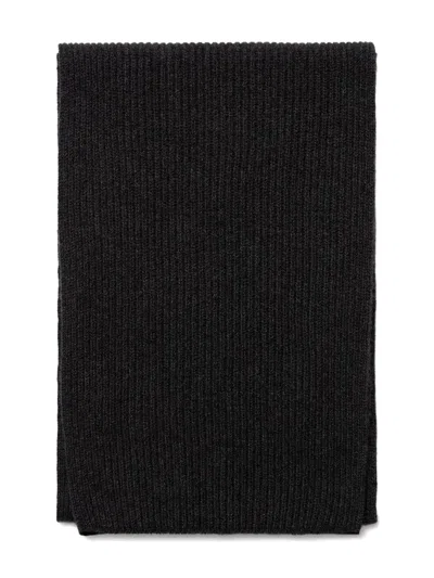 Sunspel Ribbed-knit Scarf In Gray