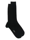 Sunspel Ribbed Socks In Black