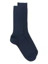 Sunspel Ribbed Socks In Blue