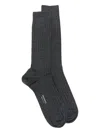Sunspel Ribbed Socks In Gray