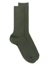 Sunspel Ribbed Socks In Green