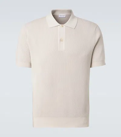 Sunspel Ribbed-knit Cotton Polo Shirt In White