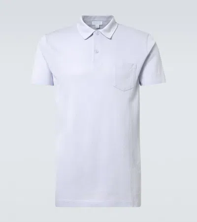 Sunspel Riviera Cotton Polo Shirt In Purple