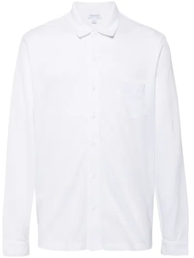 Sunspel Riviera Cotton Shirt In 白色