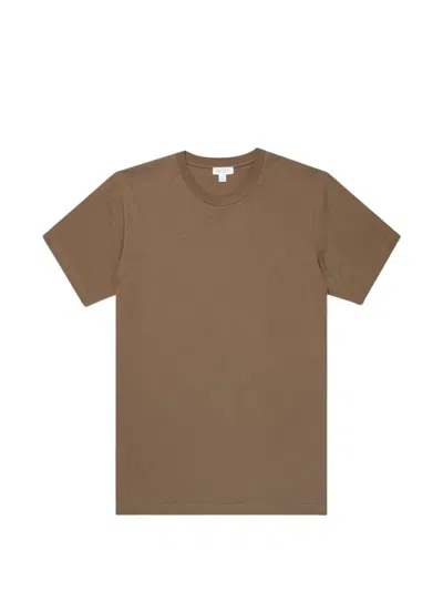 Sunspel Riviera Crew-neck Cotton T-shirt In Brown
