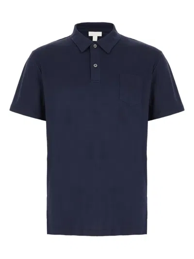 Sunspel Riviera Polo Shirt In Blue