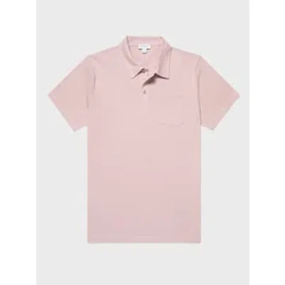 Sunspel Riviera Polo Shirt In Pink