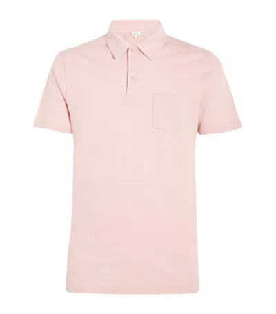 Sunspel Riviera Polo Shirt In Pink