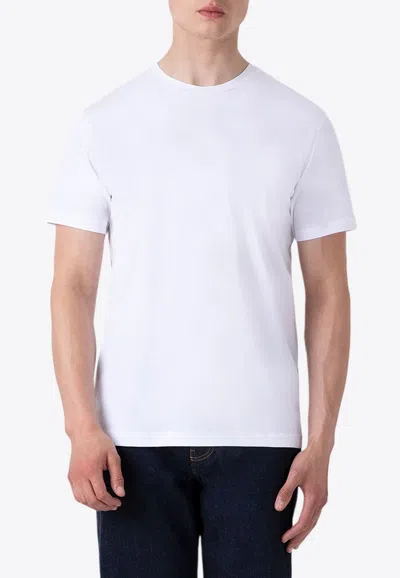 Sunspel Riviera Short-sleeved Crewneck T-shirt In White