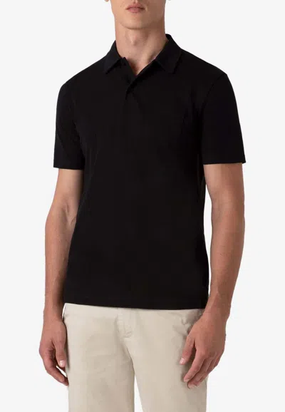Sunspel Riviera Short-sleeved Polo T-shirt In Black