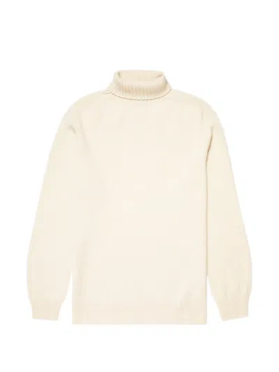 Sunspel Roll-neck Sweater In Neutral