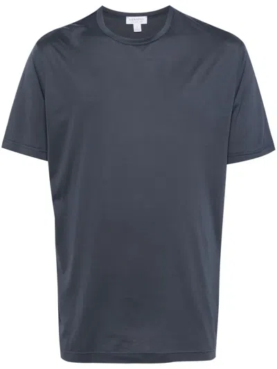 Sunspel Round-neck Cotton T-shirt In Blue