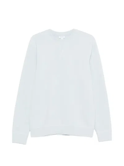 Sunspel Round-neck Sweatshirt In Blue