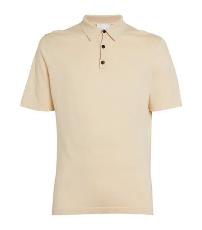 Sunspel Sea Island Cotton Polo Shirt In White