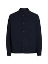 Sunspel Seersucker Button-up Jacket In Blue