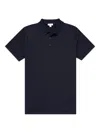 Sunspel Short-sleeve Button Polo Shirt In Blue