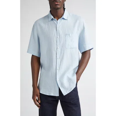 Sunspel Short Sleeve Linen Button-up Shirt