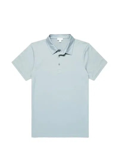 Sunspel Short-sleeve Polo Shirt In Blue