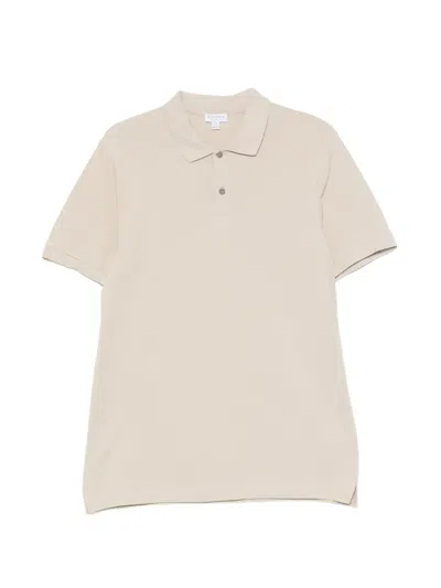 Sunspel Short-sleeve Polo Shirt In Neutral