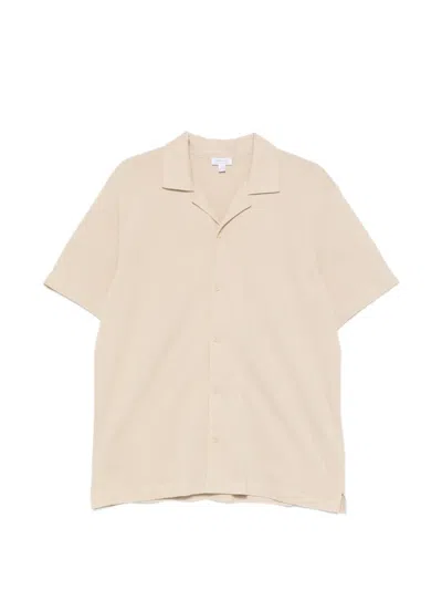 Sunspel Short-sleeve Shirt In Pink