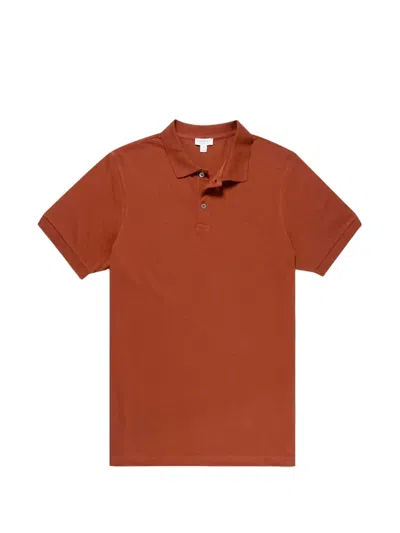 Sunspel Short-sleeved Polo Shirt In Brown