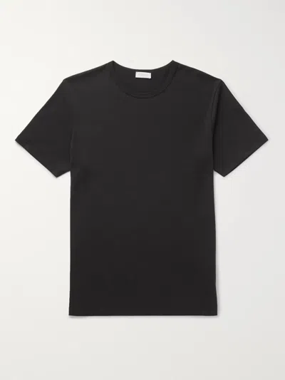 Sunspel Slim-fit Cotton-jersey T-shirt In Black