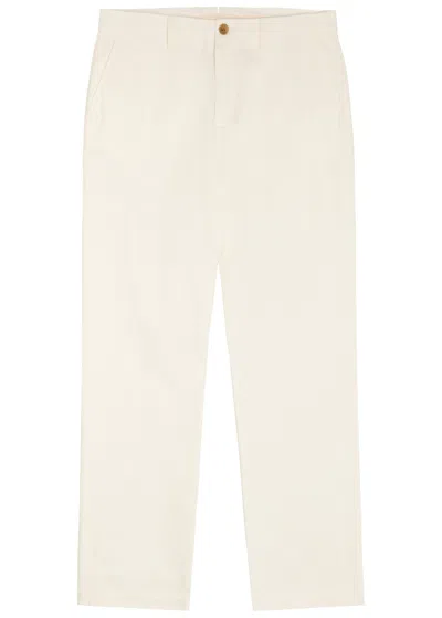 Sunspel Straight-leg Cotton Trousers In White