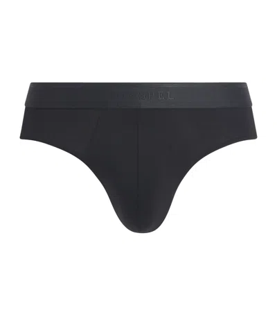 Sunspel Stretch-cotton Briefs In Black