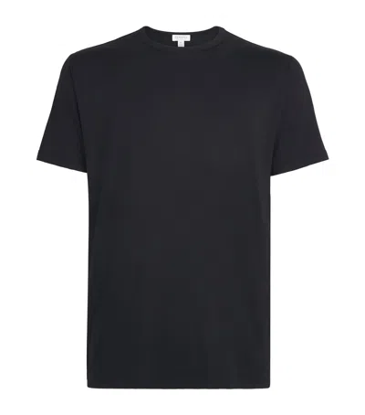 Sunspel Stretch-tencel T-shirt In Black