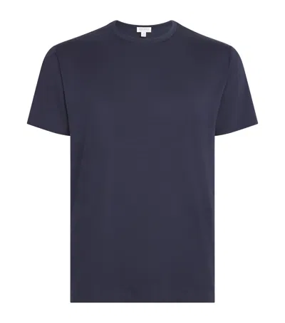 Sunspel Stretch-tencel T-shirt In Navy