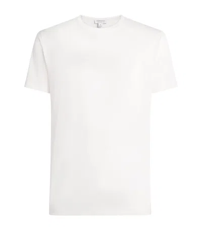 Sunspel Stretch-tencel T-shirt In White