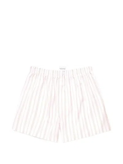 Sunspel Striped Boxer Shorts In White