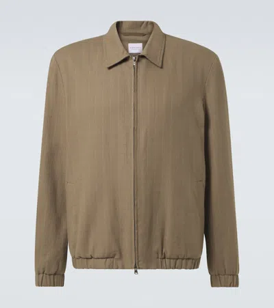 Sunspel Striped Cotton Blouson In Dark Stone