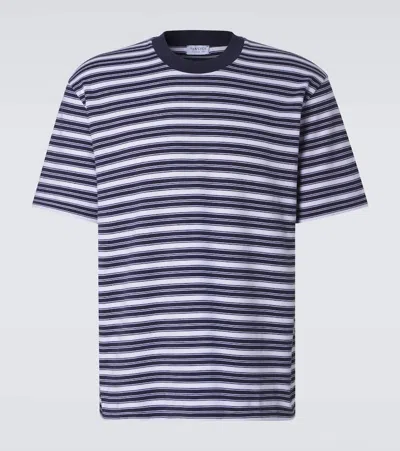 Sunspel Striped Cotton Jersey T-shirt In Blue