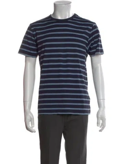 Pre-owned Sunspel Striped Crew Neck T-shirt In Black