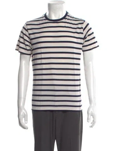 Pre-owned Sunspel Striped Crew Neck T-shirt In Neutral