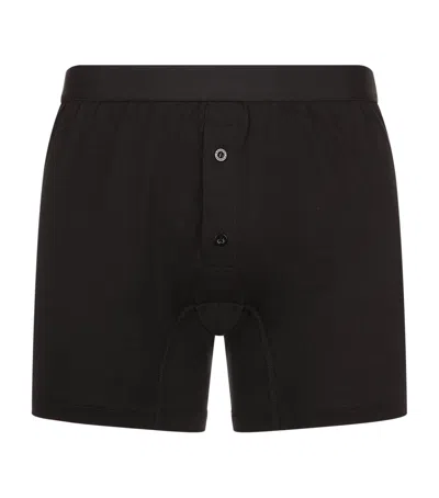 Sunspel Superfine Buttoned Trunks In Black