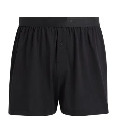 Sunspel Superfine Cotton Boxer Shorts In Black