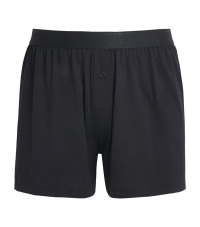 Sunspel Superfine Cotton Boxer Shorts In Black